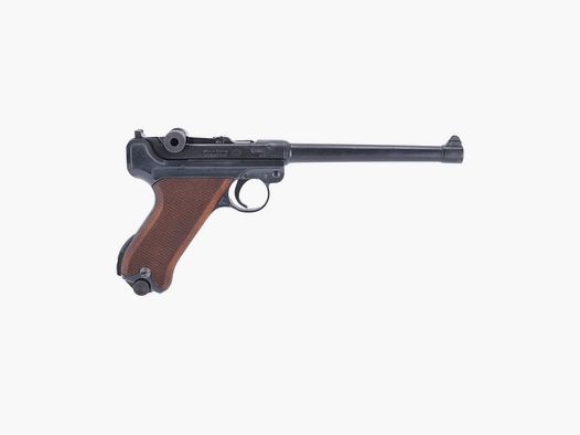 ME-Armas deportivas ME Mod. P 04 Cal. 9 mm P.A.K niquelado mango de madera pistola de fogueo ...