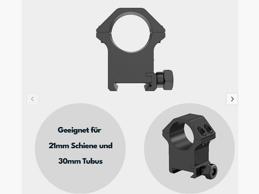 Victoptics Montageringe, Aluminium, für 21 mm Schiene, 30mm Tubus, BH=Niedrig