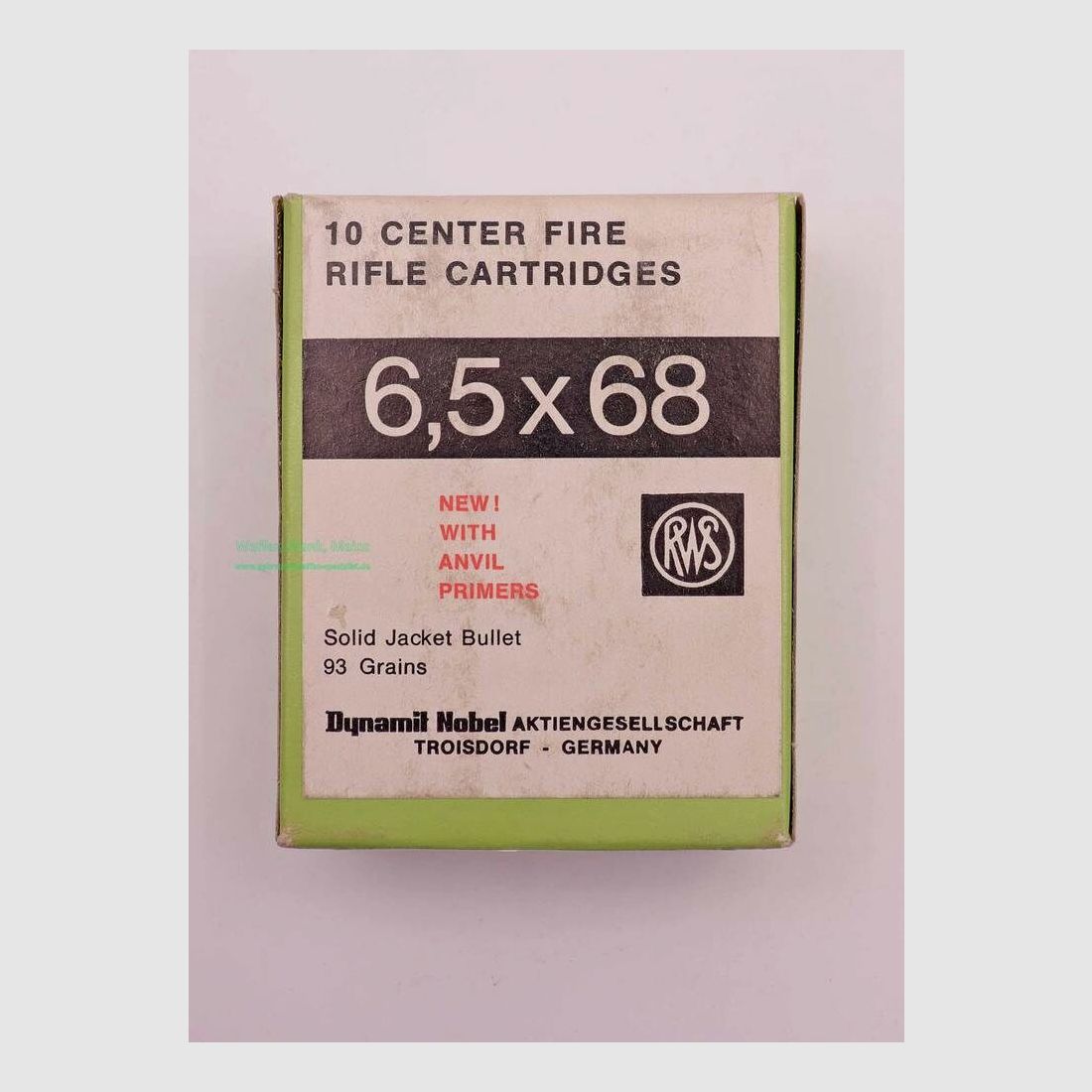 RWS (WZd.Fa.Rottweil) geweerpatronen 6,5x68