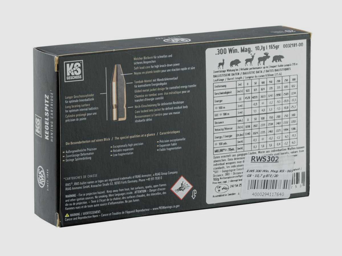 RWS .300 Win Mag Evolution 184 gr / 11.9 g - EVO 184 gr / 11.9 g, image 4 sur 7