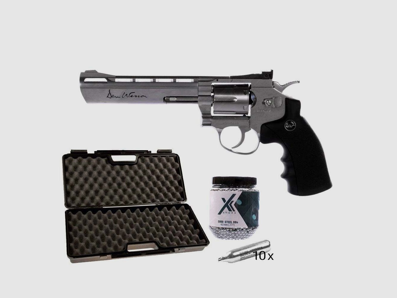 Dan Wesson 6 calowy rewolwer CO2 4,5 mm zestaw walizkowy