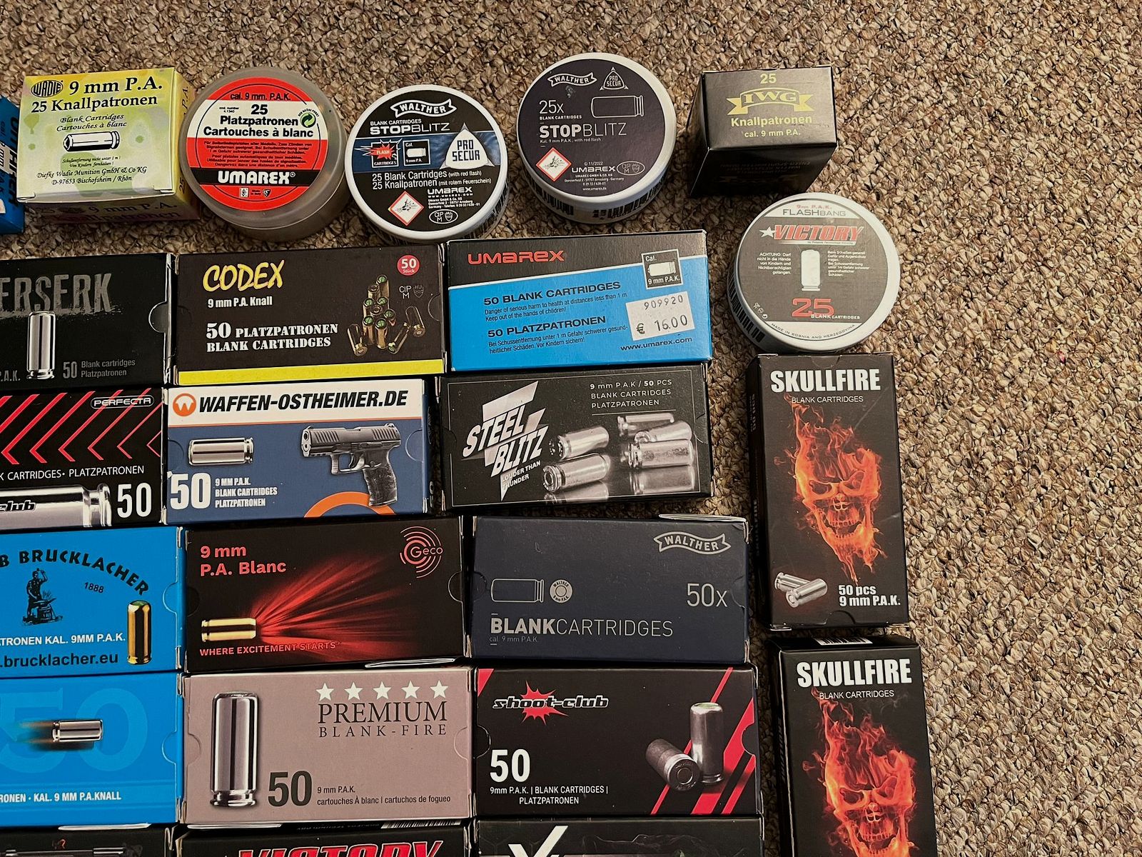 9mm PAK Platzpatronen Sammlung