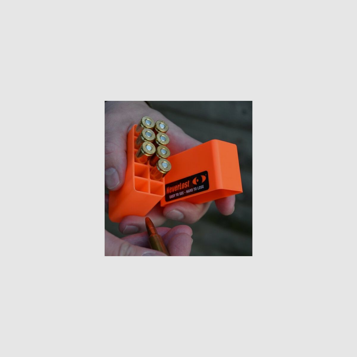 NEVERLOST cartridge box, 10 cartridges, caliber 6.5 - 9.3