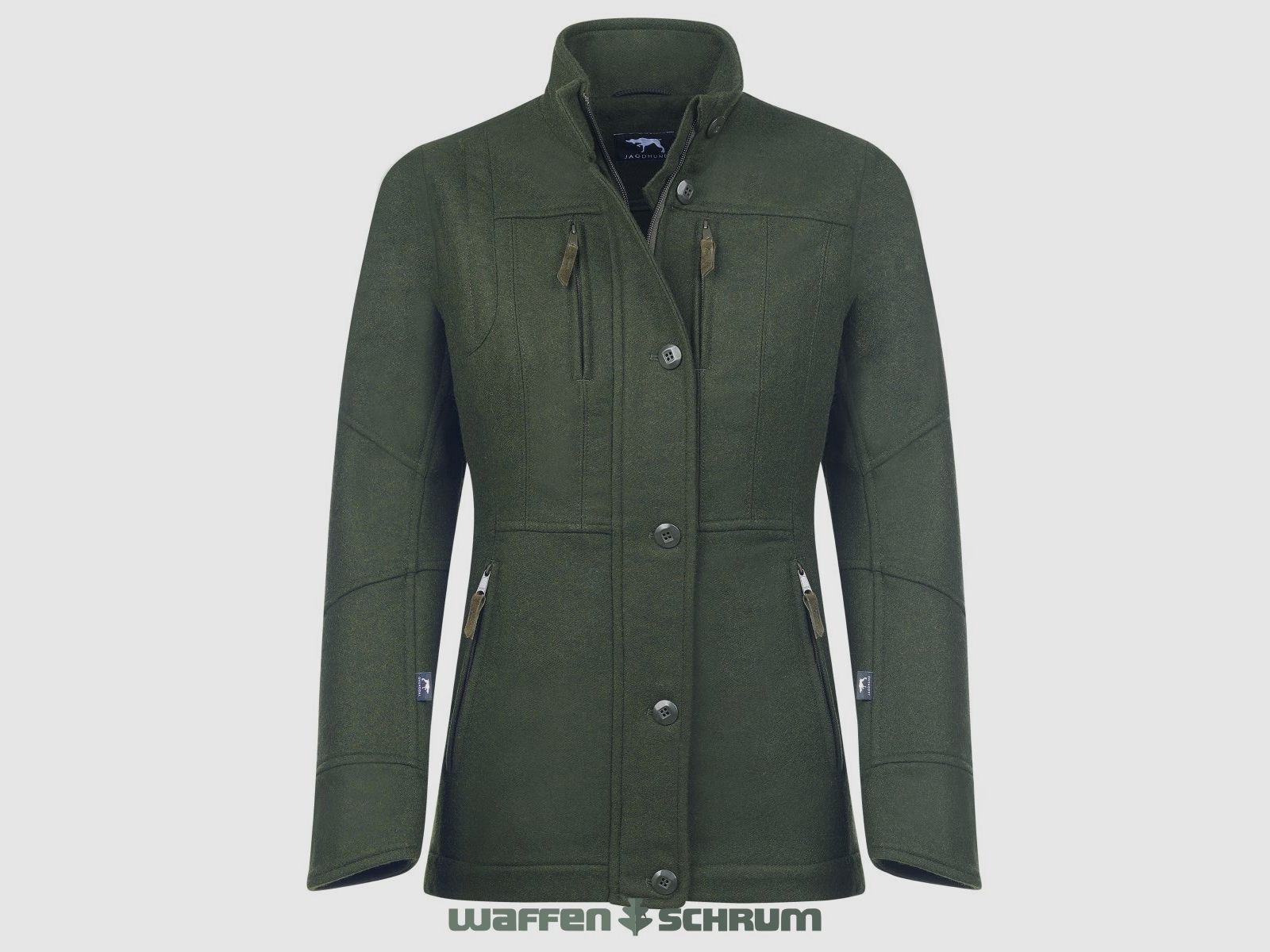 Hunting dog loden jacket chamois head 2 green