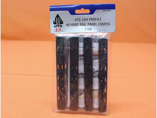 UTG - Leapers UTG KeyMod Osłona Panelu Szyny Niskoprofilowej (RB-HP25B) Czarna 5,5"/ 14cm Osłona Szyny VE 7 sztuk