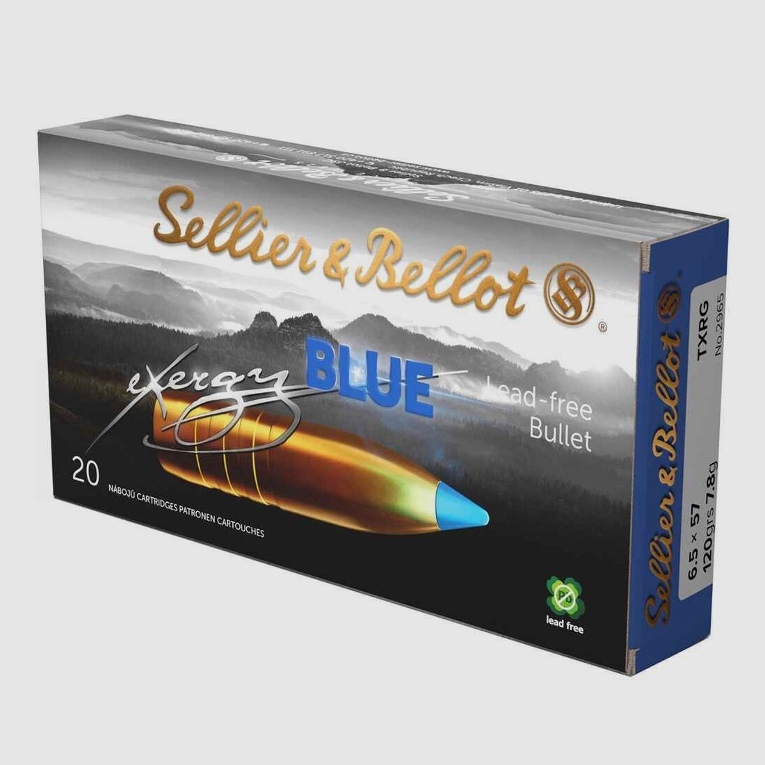 7x57 tipped eXergy blue 9.7g/150grs. Sellier & Bellot