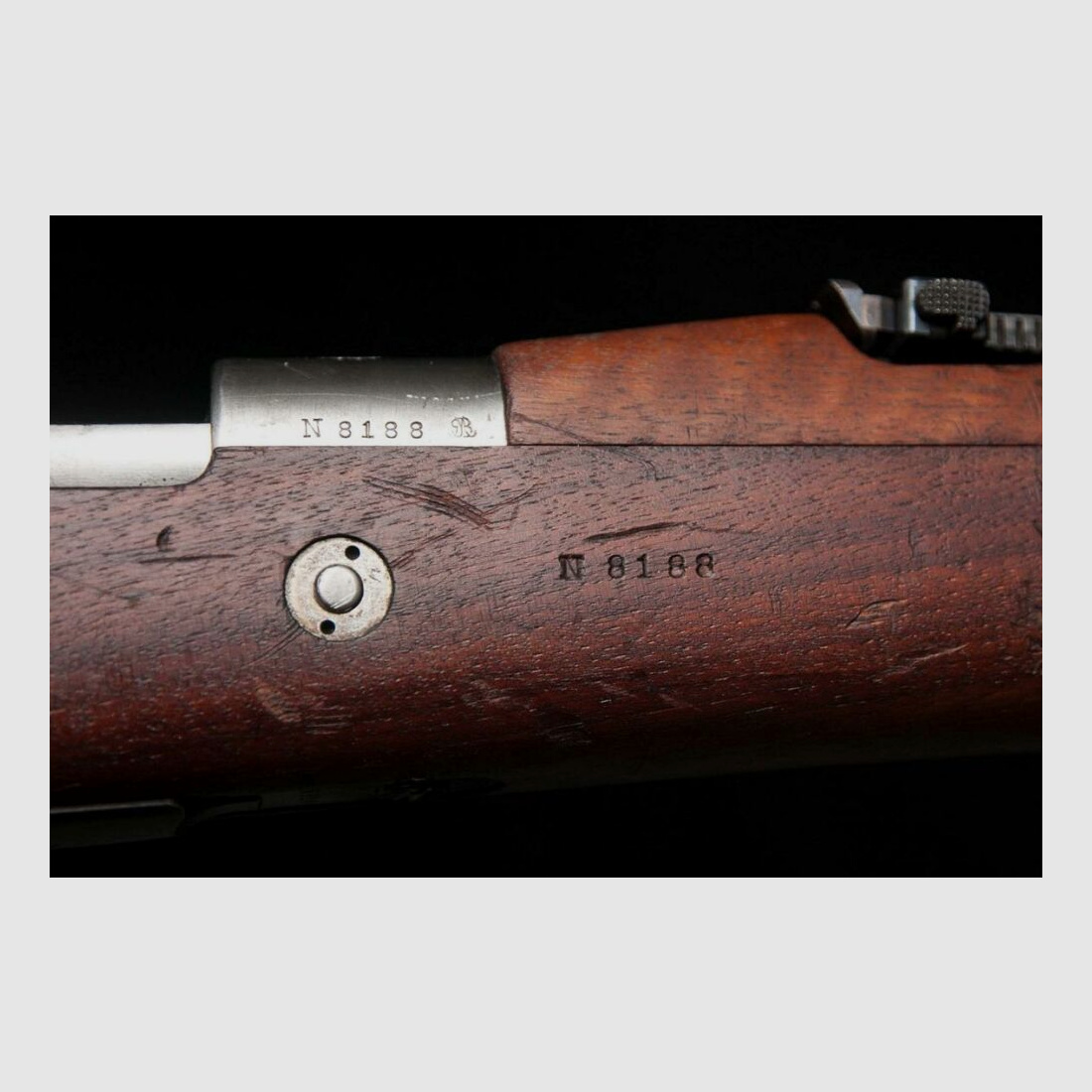 DWM Berlin Mauser 98 1909 Argentino matching numbers, matching number cleaning rod