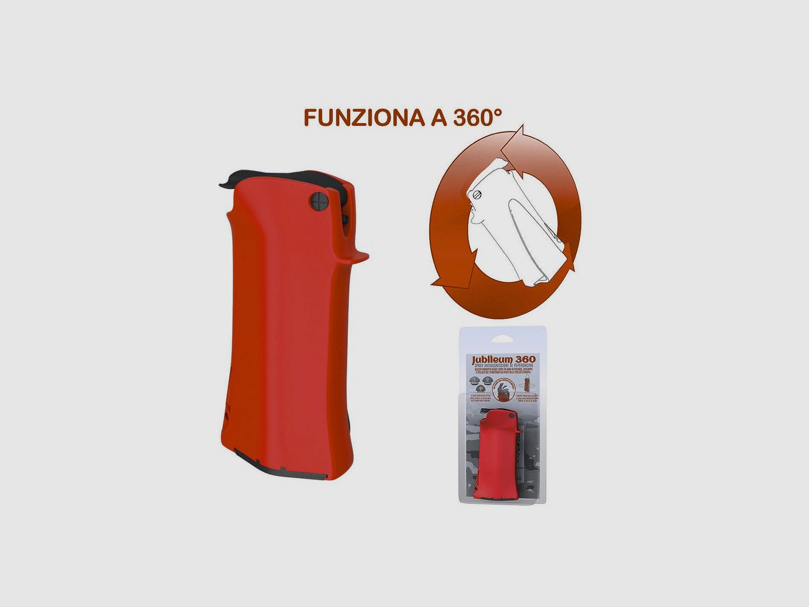 Spray al peperoncino antiaggressione Jubileum 360 da 20 ml rosso, immagine 2 di 3