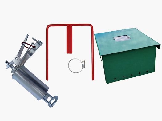 Wühlmausselbstschuss W2, Halter und Schalldämpferbox