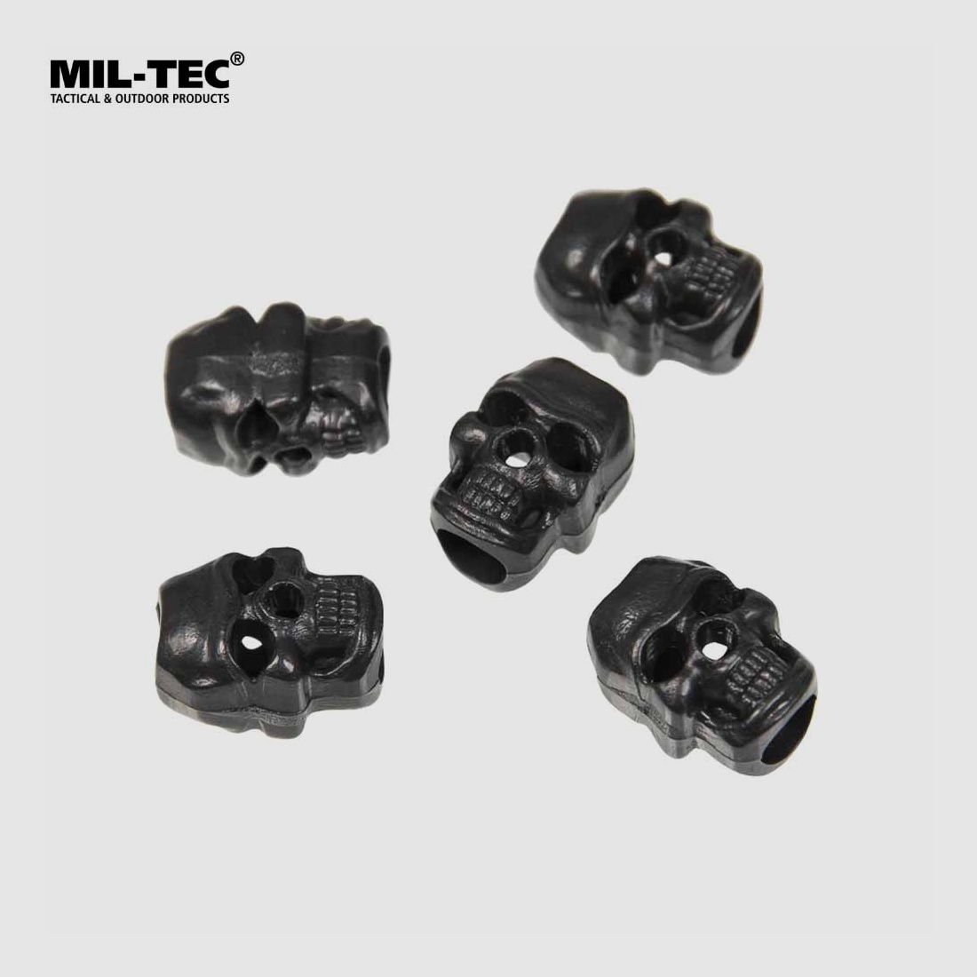 MIL-TEC CORD LOCK SKULL BLACK 10pcs
