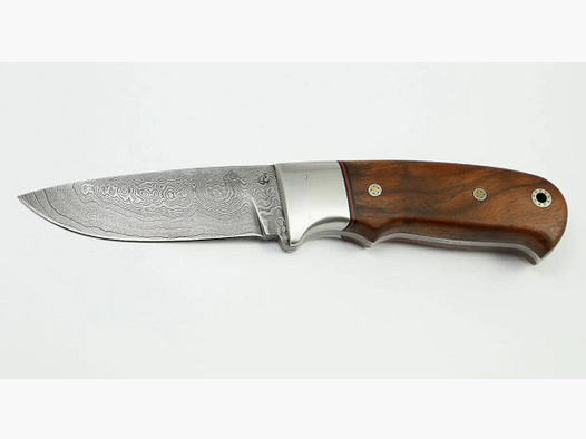 Cuchillo de caza PUMA unicum, damasco, madera de hierro del desierto con remaches decorativos, pieza única
