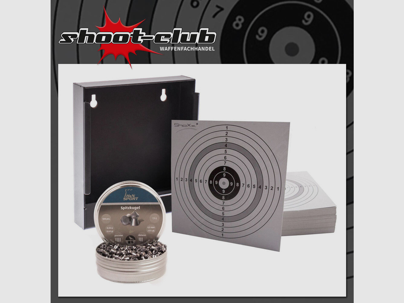 shoXx trappola per proiettili + HN proiettili appuntiti 4,5 mm + 120 bersagli