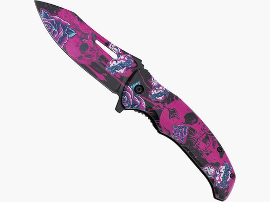 Taschenmesser "heart and thorns" pink rot