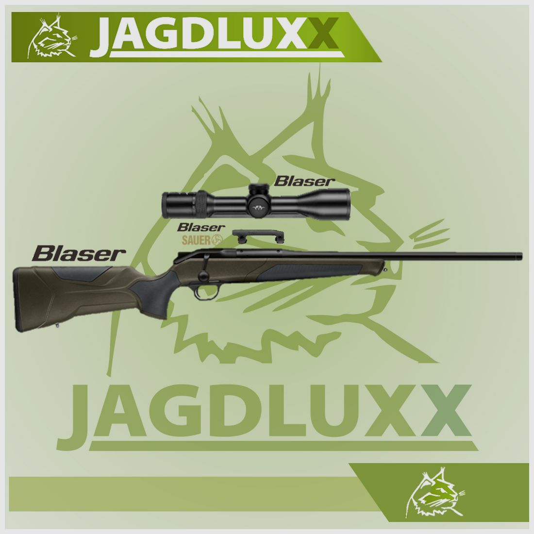 Blaser R8 Professional 2.0 in dunkel oliv im Komplettset mit Blaser B2 2-12x50 iC S