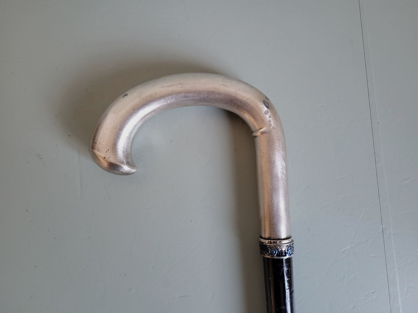 Old walking stick - 800 silver - ebony - A. Stürm Vienna - 1920s - Austria