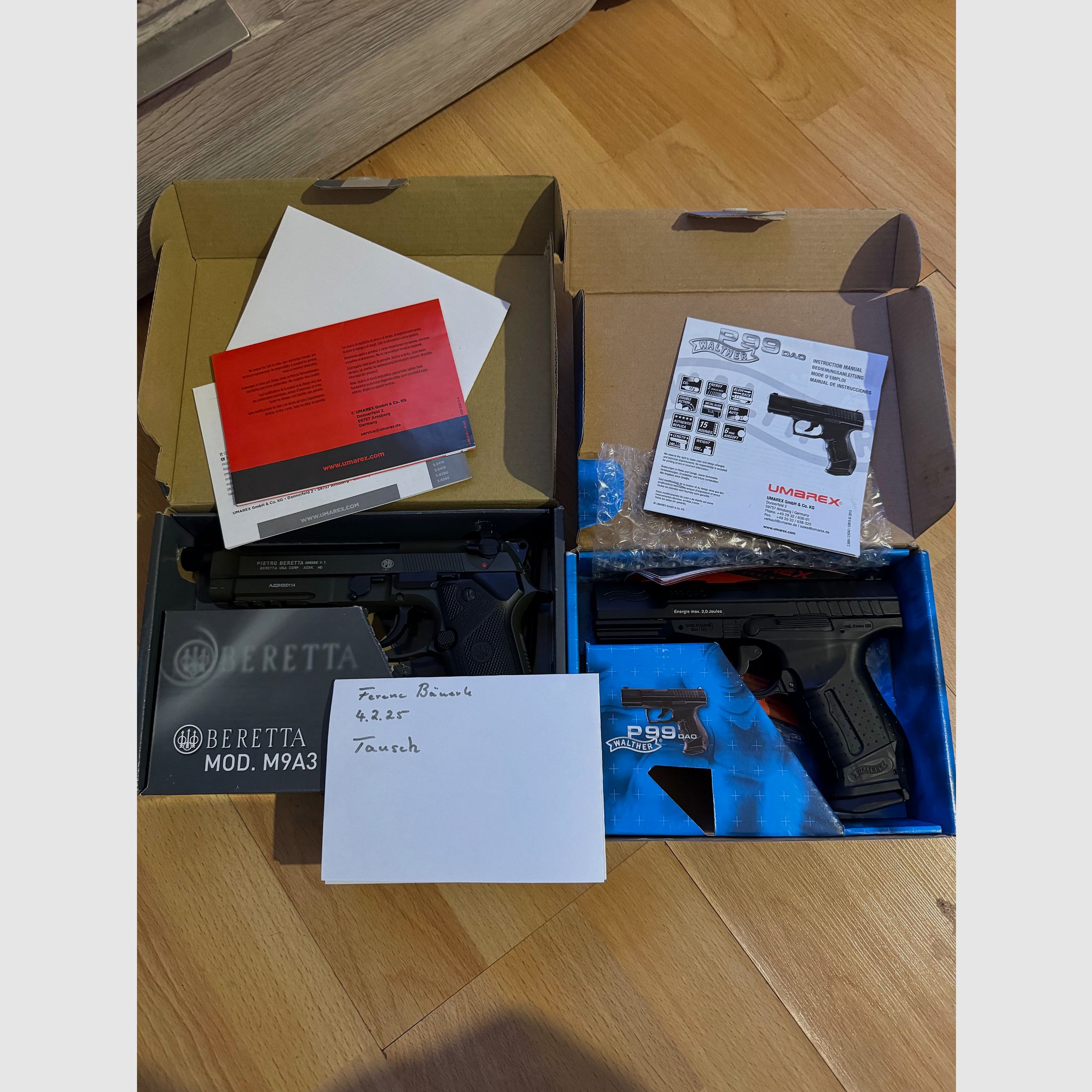 Baretta 4,5mm sbb und p99 dao 6mm 
