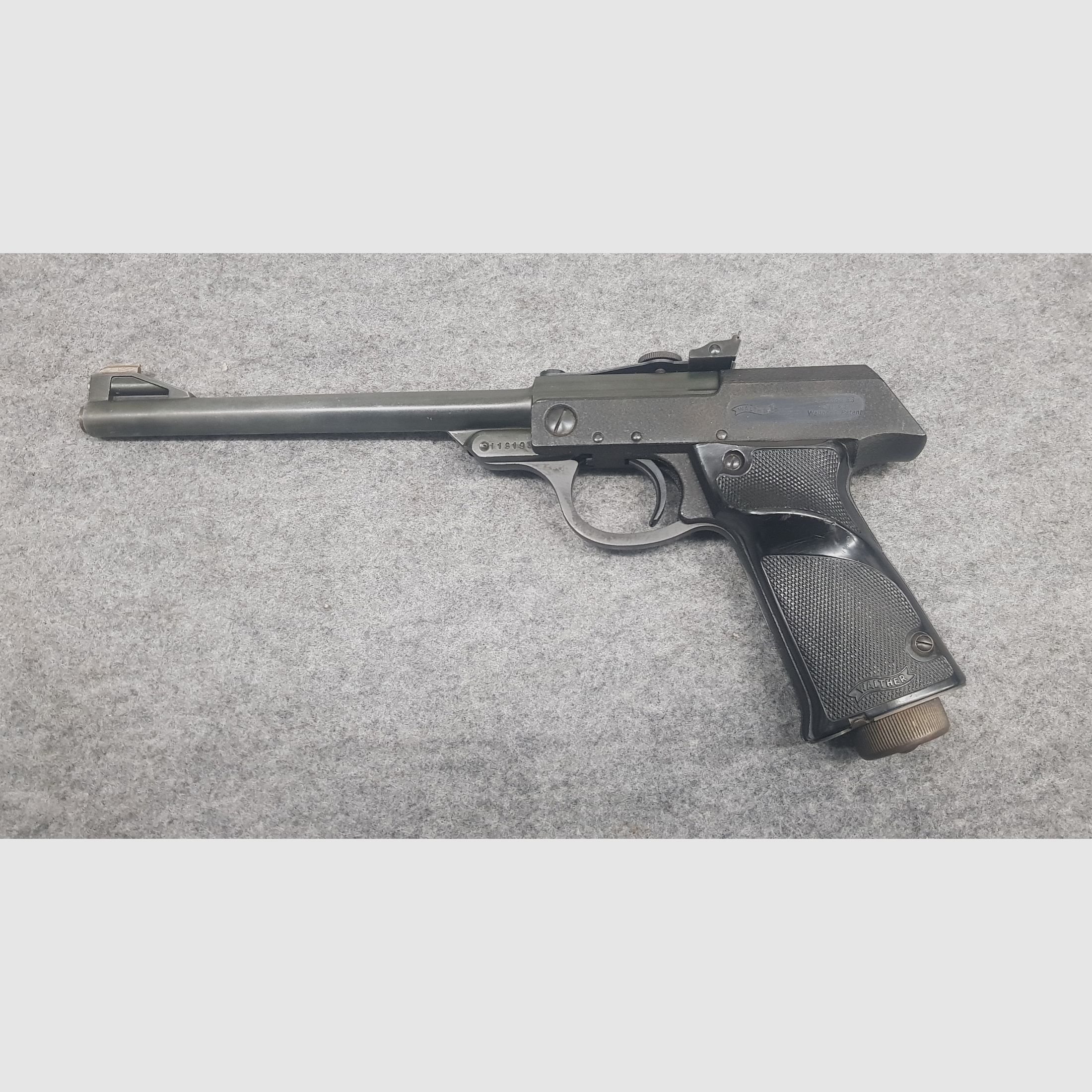 Luftpistole Walther Mod. LP 53 im OVP Karton, Beschreibung u. Flyer aus den 60iger James Bond 007 