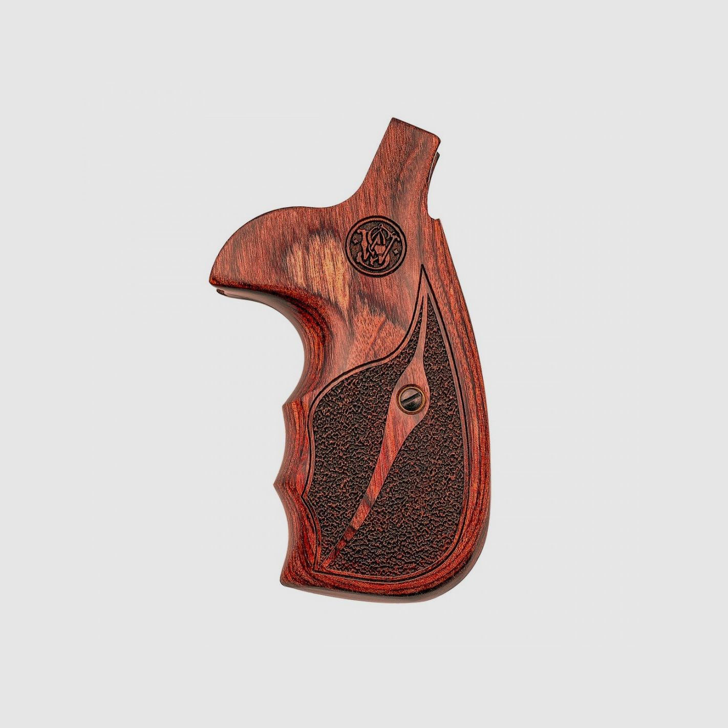 S&W N ROUND NU SUPER ROSEWOOD STIPPLE MIT LASERLOGO