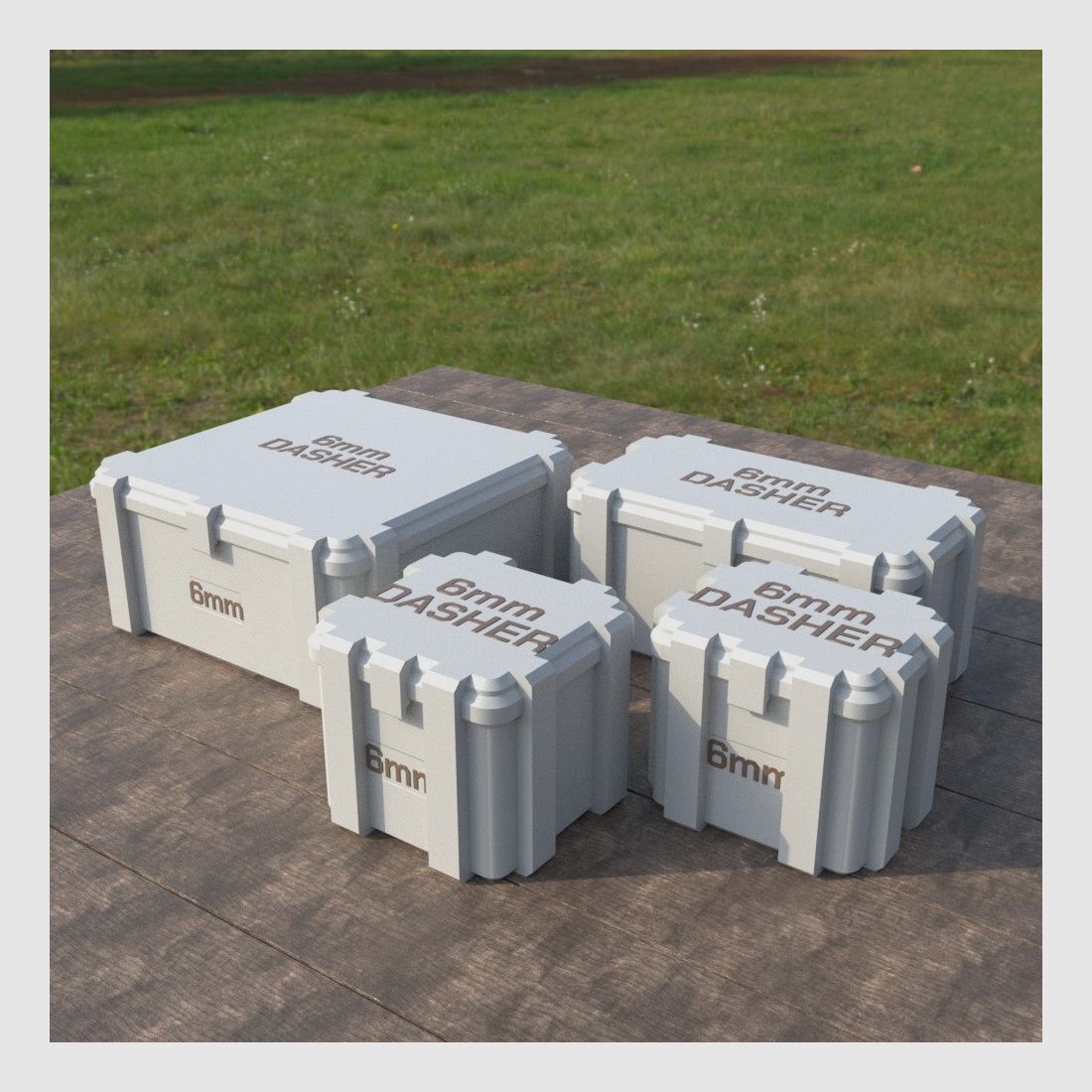 Filamelt scatola per munizioni / Ammo Box 6mm Dasher - scatola per cartucce 'coperchio a ribalta' - 20 / 25 / 50 / 100 colpi