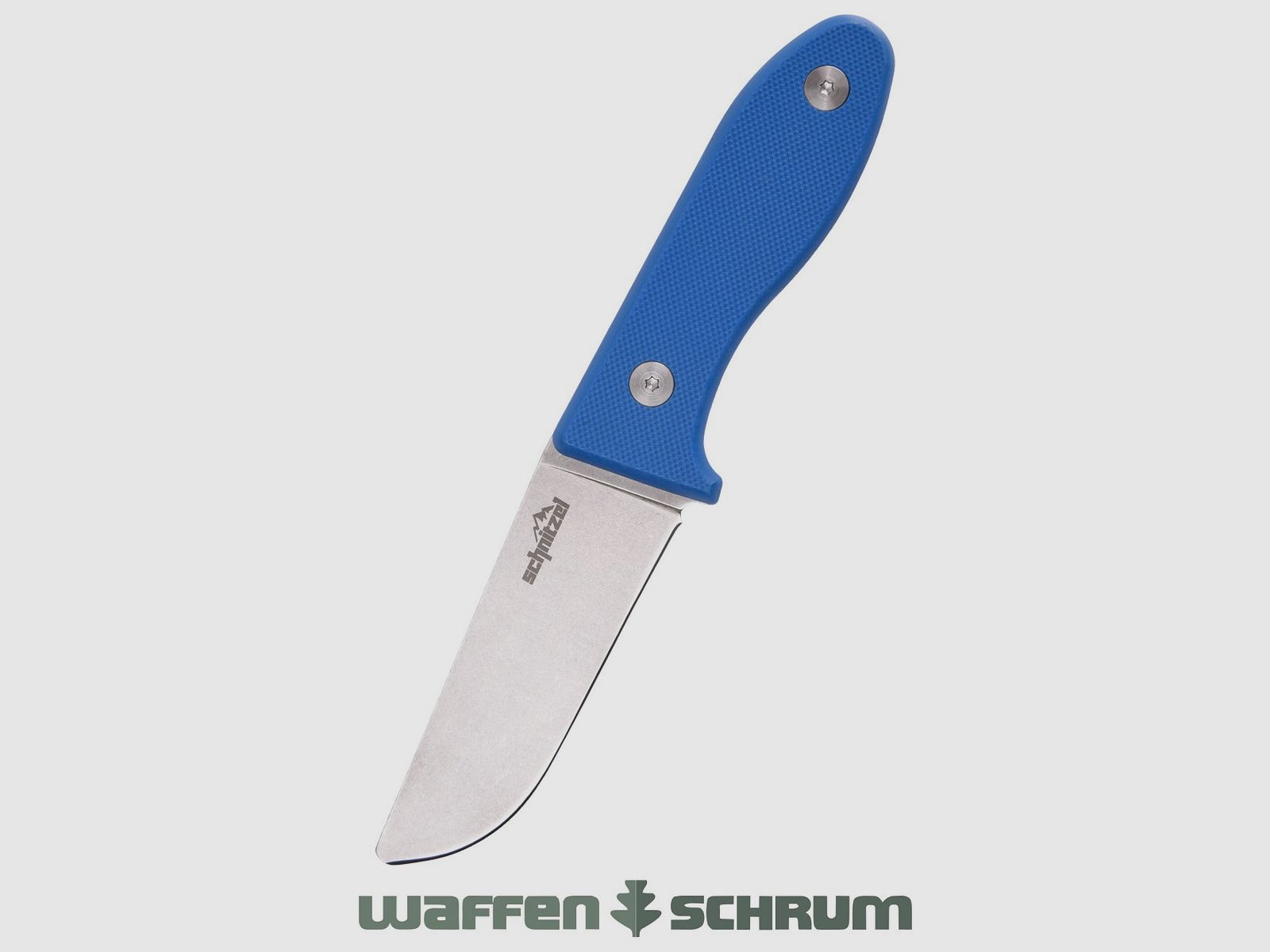 Schnitzel Kindermesser UNU blau rostfreier 8Cr13Mov-Stahl mit Stonewash-Finish Inkl. Scheide aus Kydex (schwarz)