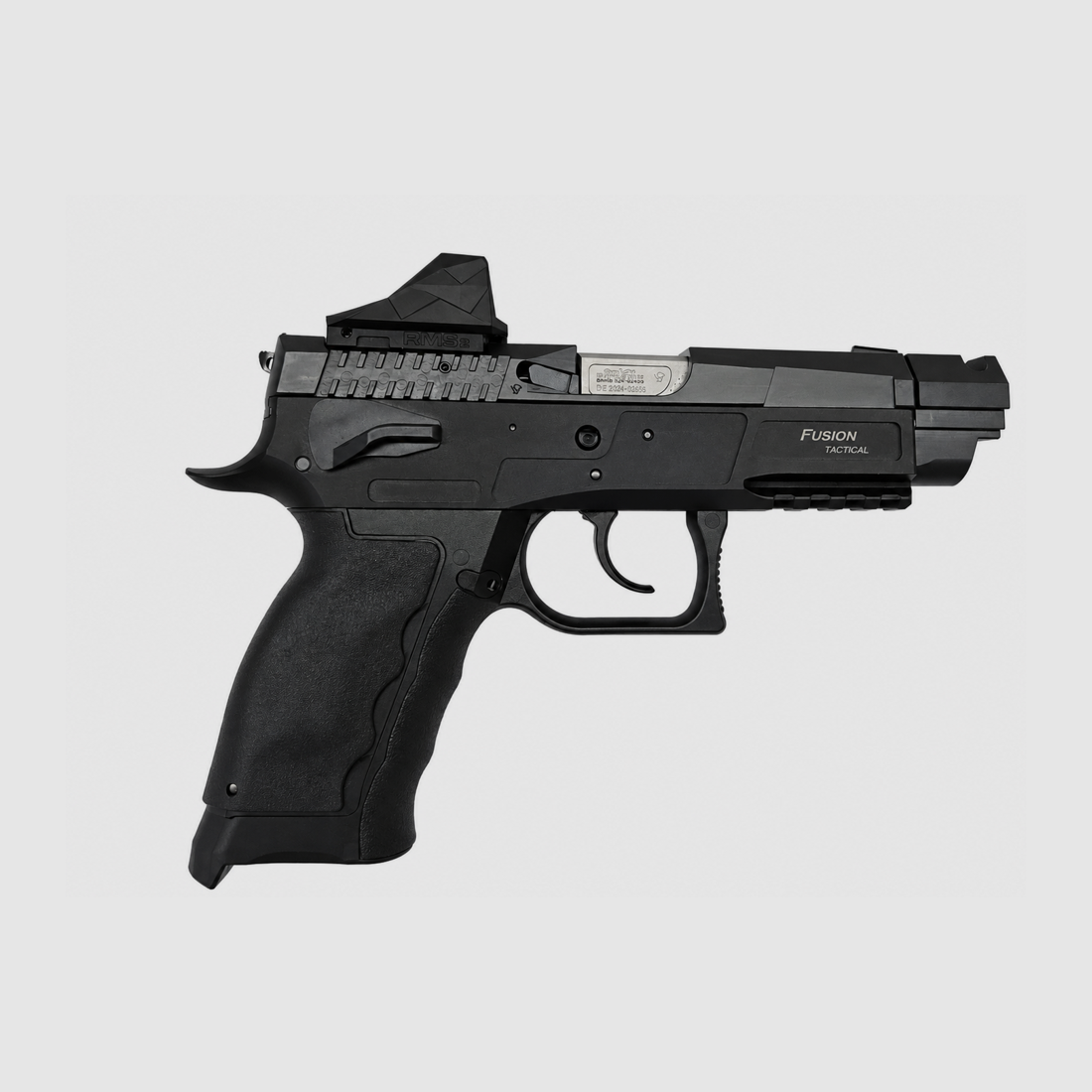 Phoenix – pistol / Fusion TA Gen 2 / right hand / black / DA/SA / black target sight / Shield RMS / threaded barrel with compensator / Fusion grip / 9mm