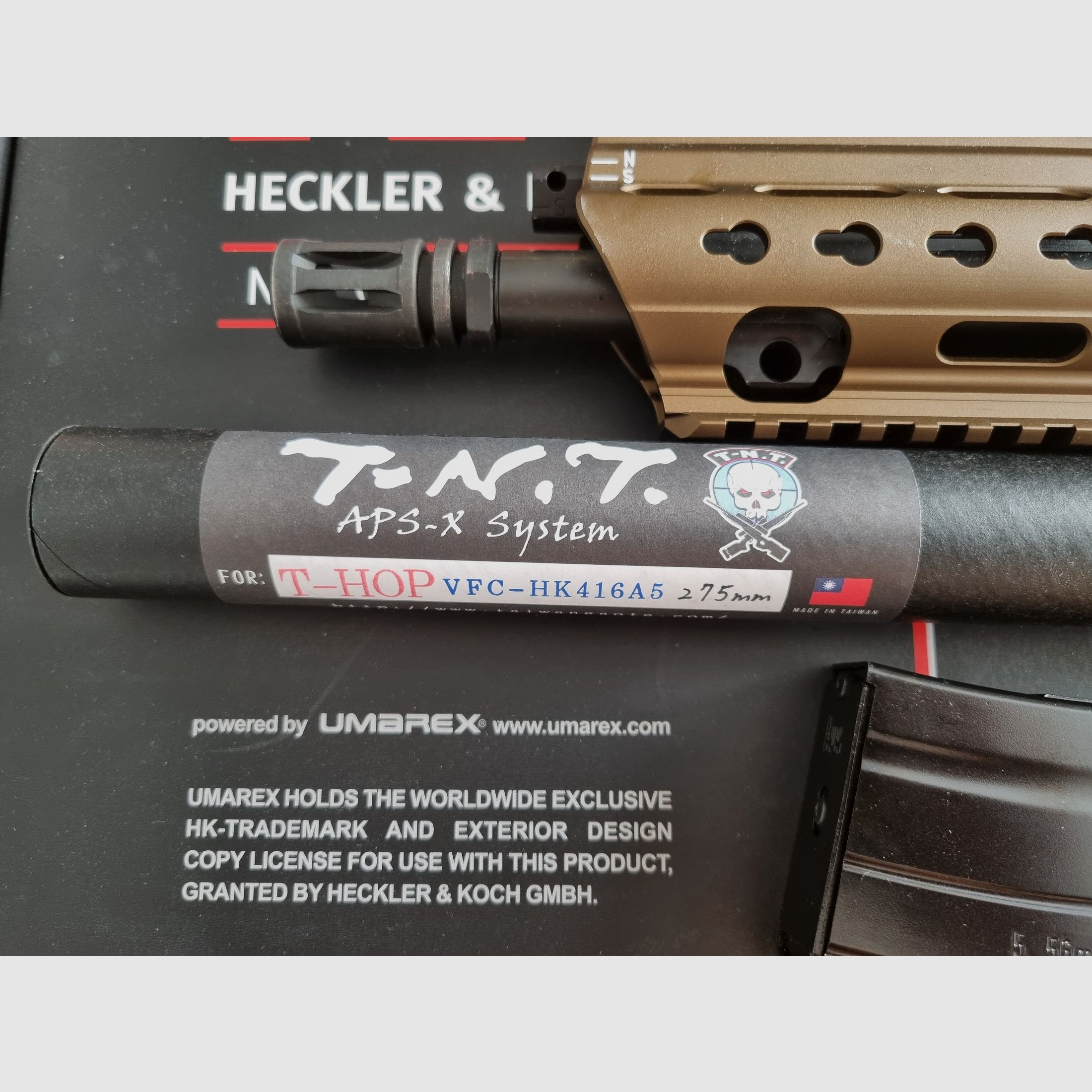 Airsoft VFC HK416 GBB RAL8000 HKey Handschutz, TNT Hopup