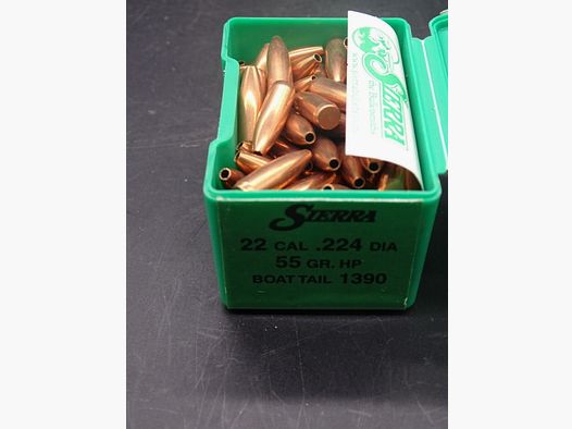Sierra Geschosse .22 .224 DIA 55gr HP # 1390 HP Geschosse