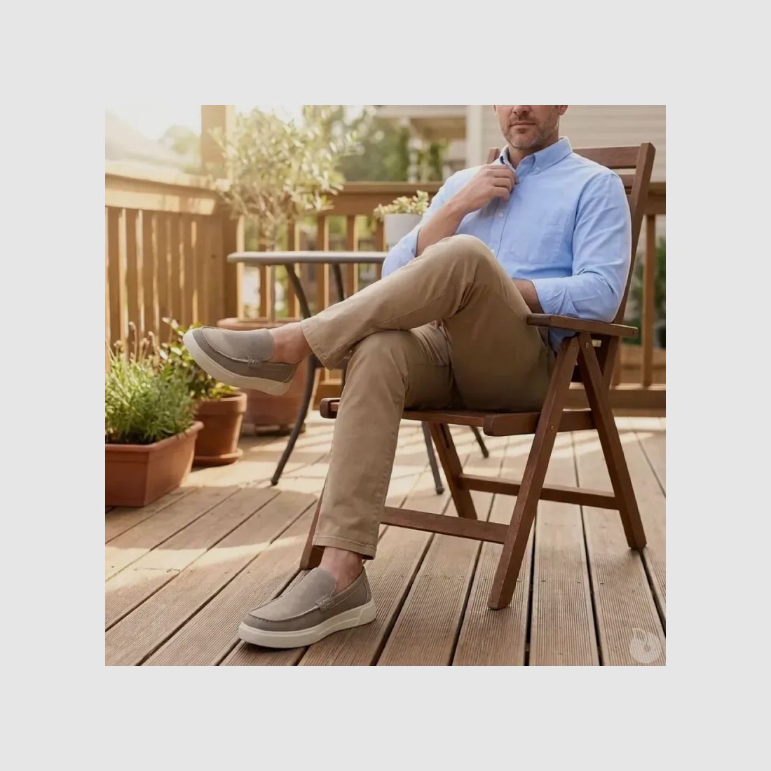 Men's Navy Blue Synthetic Moccasins - Elegant and Comfortable Style, image 3 of 8
