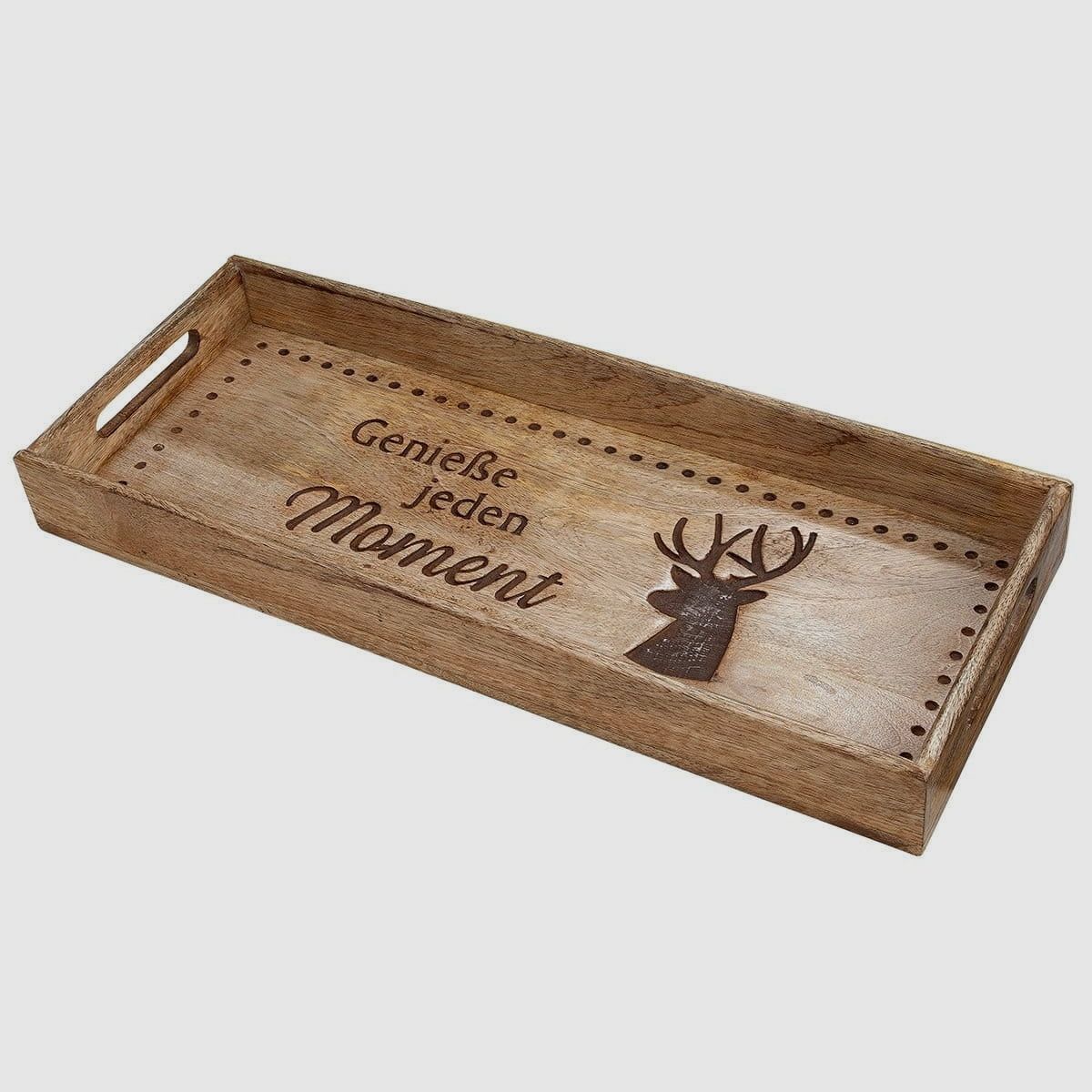 Gilde Deko Holz Tablett Hirsch