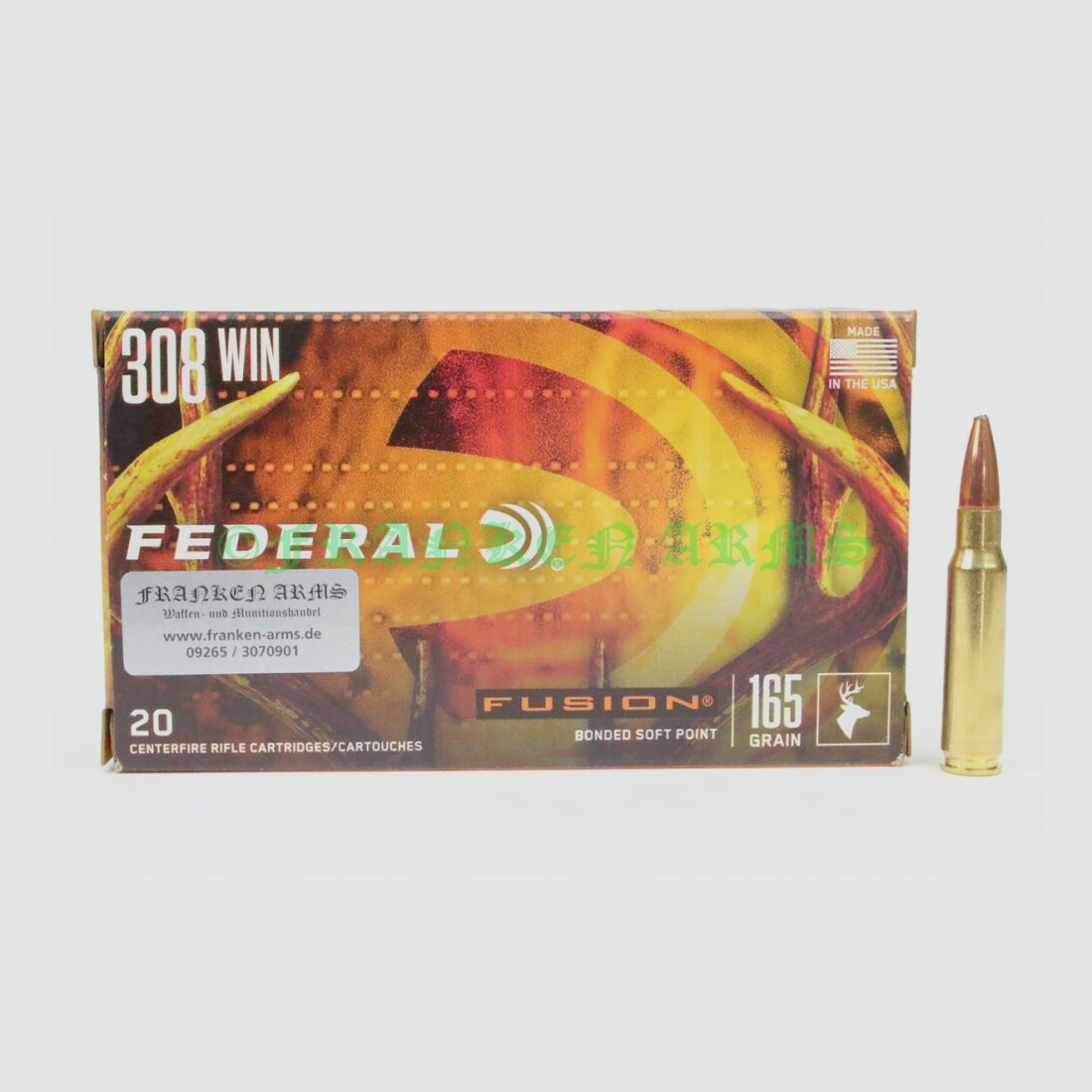 Federal Premium .308 Win. Fusion 165gr. 10.7g 20 pieces quantity discounts
