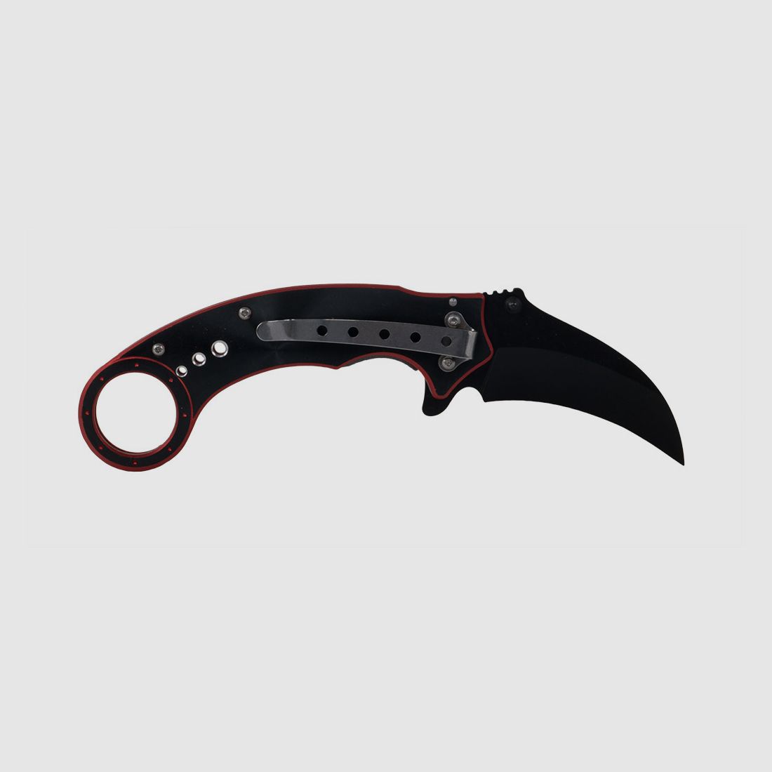 Karambit Einhandmesser Red Scorpion Stahl 420 KlingenlĂ¤nge 6 cm rot schwarz (P18)