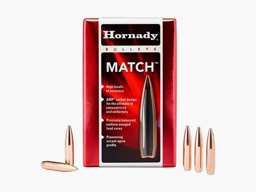 BOITE DE 6000 OGIVES HORNADY 22 CAL .224 52 GRS BTHP MATCH