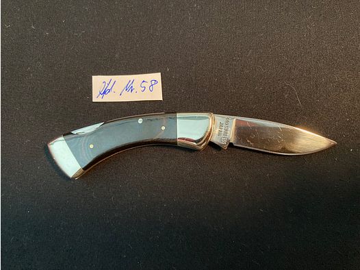 Klappmesser, Taschenmesser, Zweihandmesser, Backlock, Mini, Holzgriff, Neusilber Beschläge, Dingo 82 (?), 58