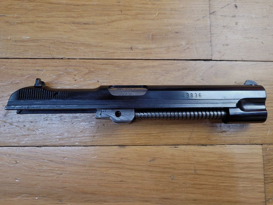 Wunderschöne Umrüstung für SIG P210 – Kaliber 22LR – Mit seinem speziellen Magazin 1. Art – Geeignet für SIG mit 120mm Lauf wie P 210-2, 3, 4, 6… – komplett und im neuwertigen Zustand – Sehr selten!, Bild 9 von 14