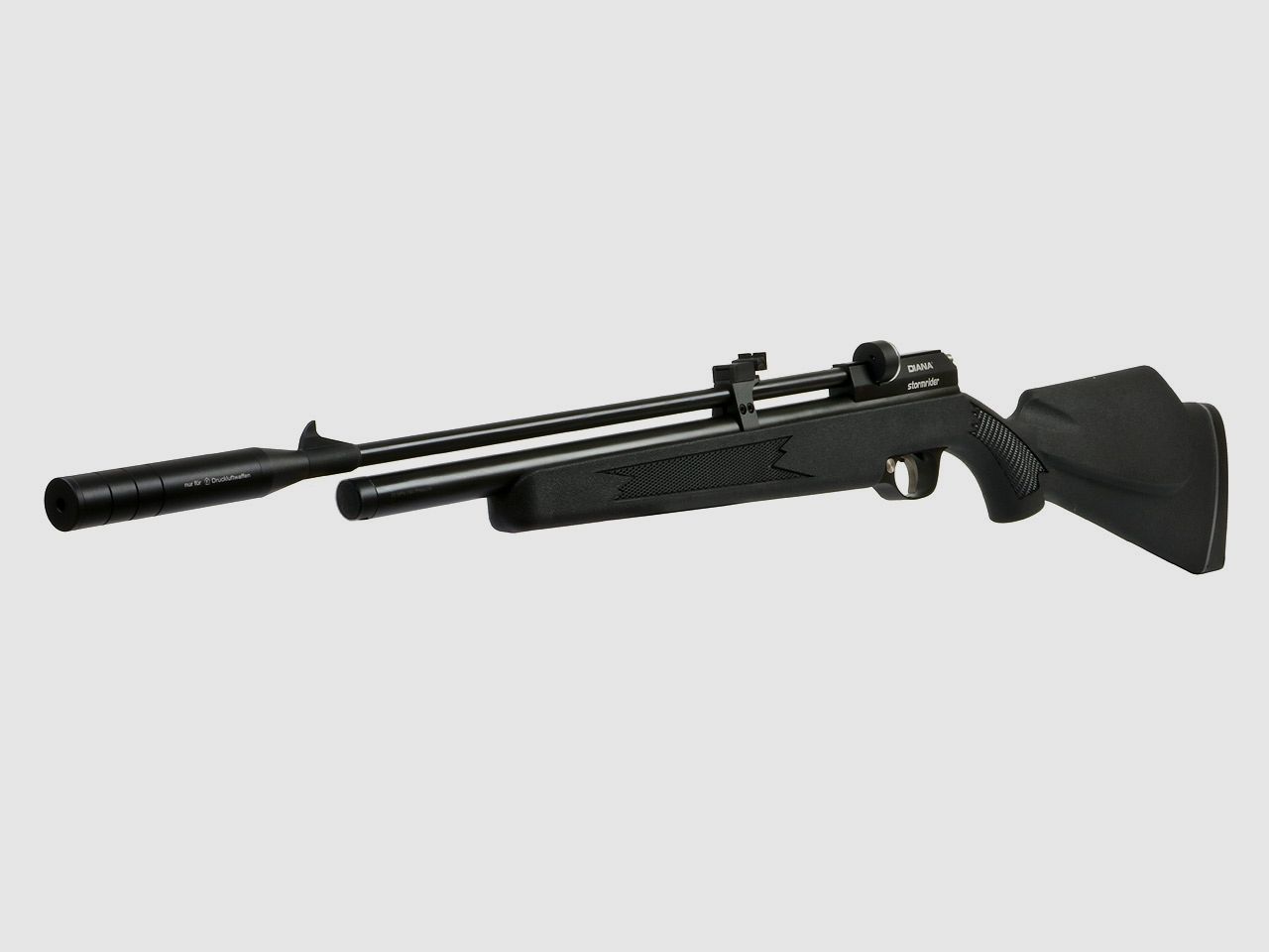 Pressluftgewehr Diana Stormrider Black schwarzer Kunststoffschaft 9 Schuss Magazin SchalldĂ¤mpfer Kaliber 4,5 mm (P18)