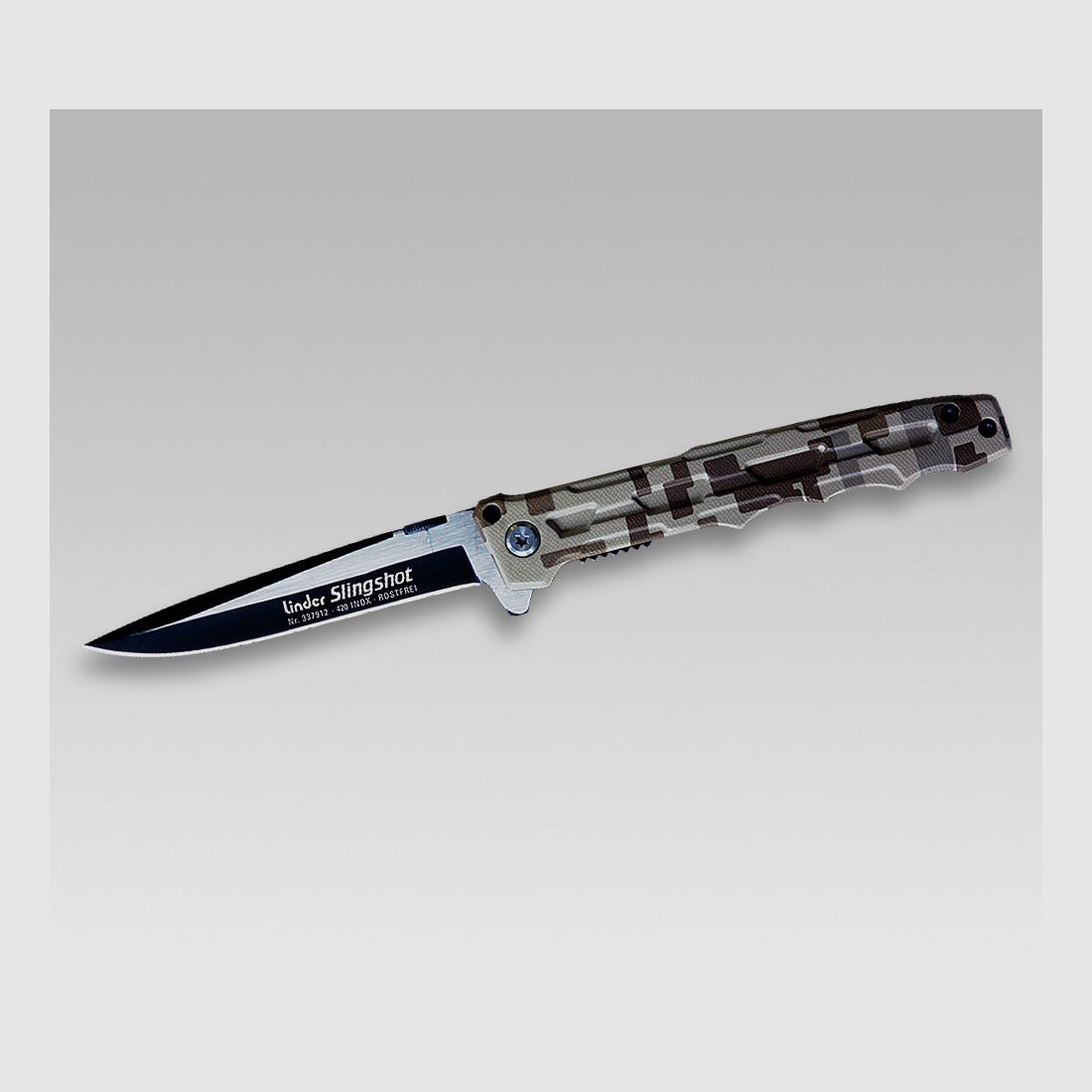 Federunterstütztes schlankes langes Taschenmesser Slingshot Camo