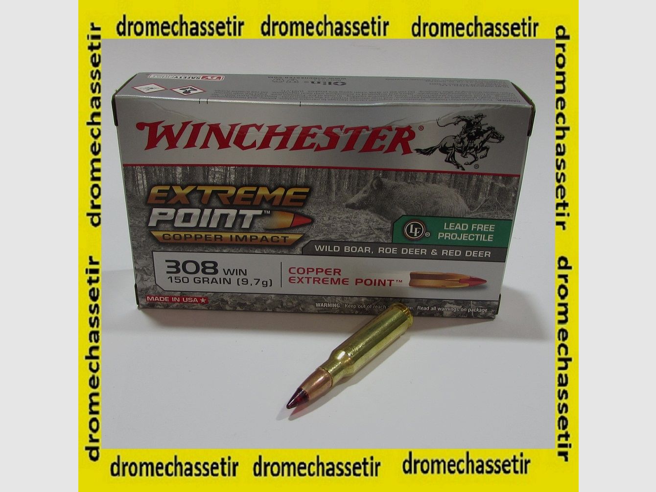 Box mit 20 Patronen Kal. 308 Winchester Extreme Point Copper Impact 150 grains CX308XPLF