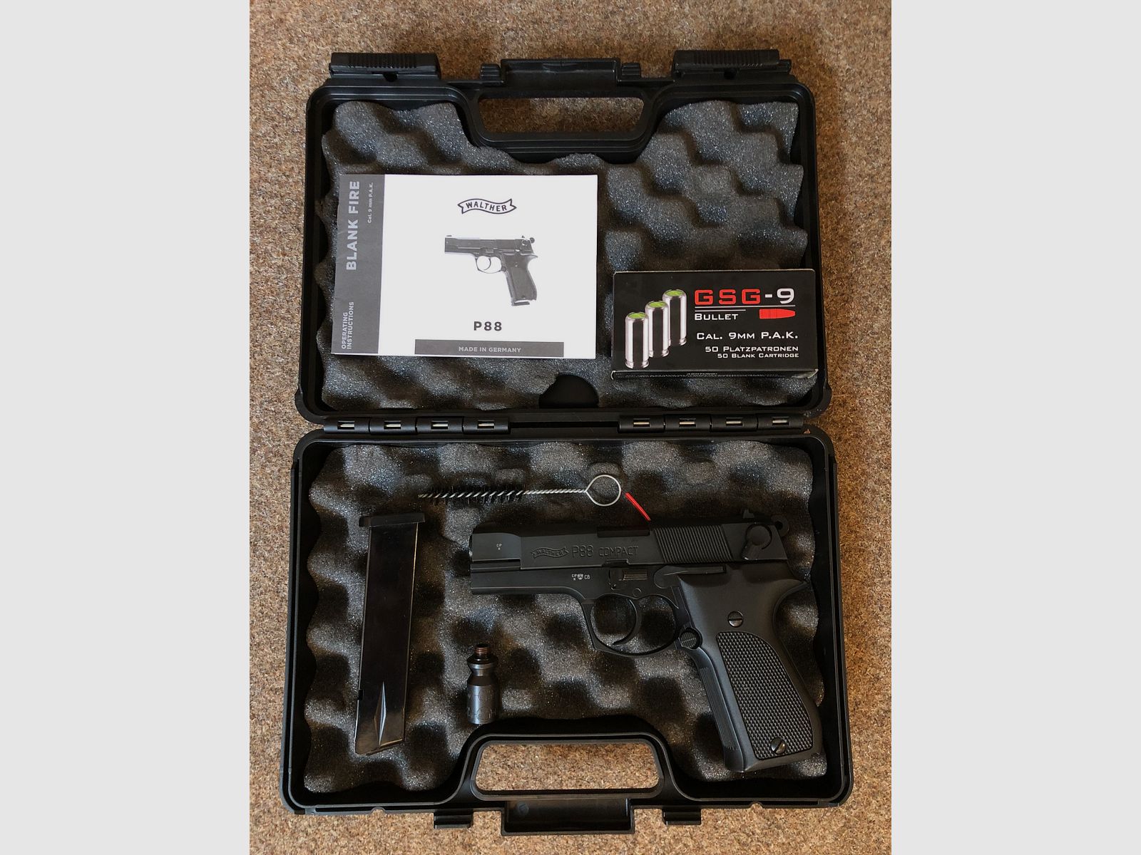 Walther P88 P.A.K. 9mm , schwarz-brüniert, Top Zustand - inkl. Munition!
