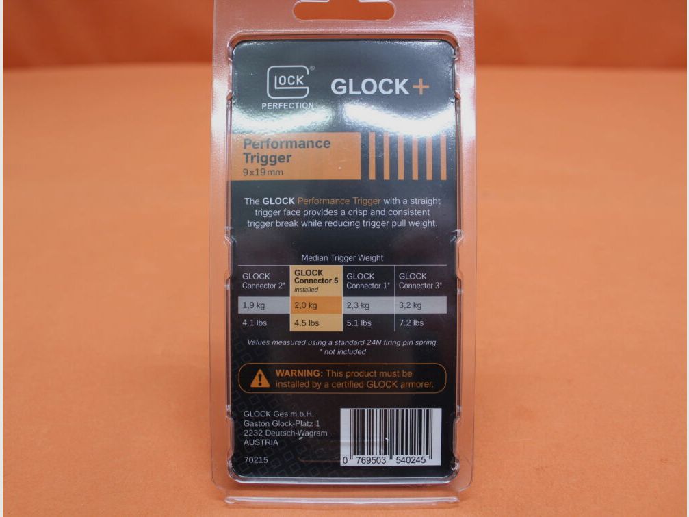 Glock Glock (Gen5): grilletto Glock Performance Trigger circa 20N per pistole Glock 9mm Gen5