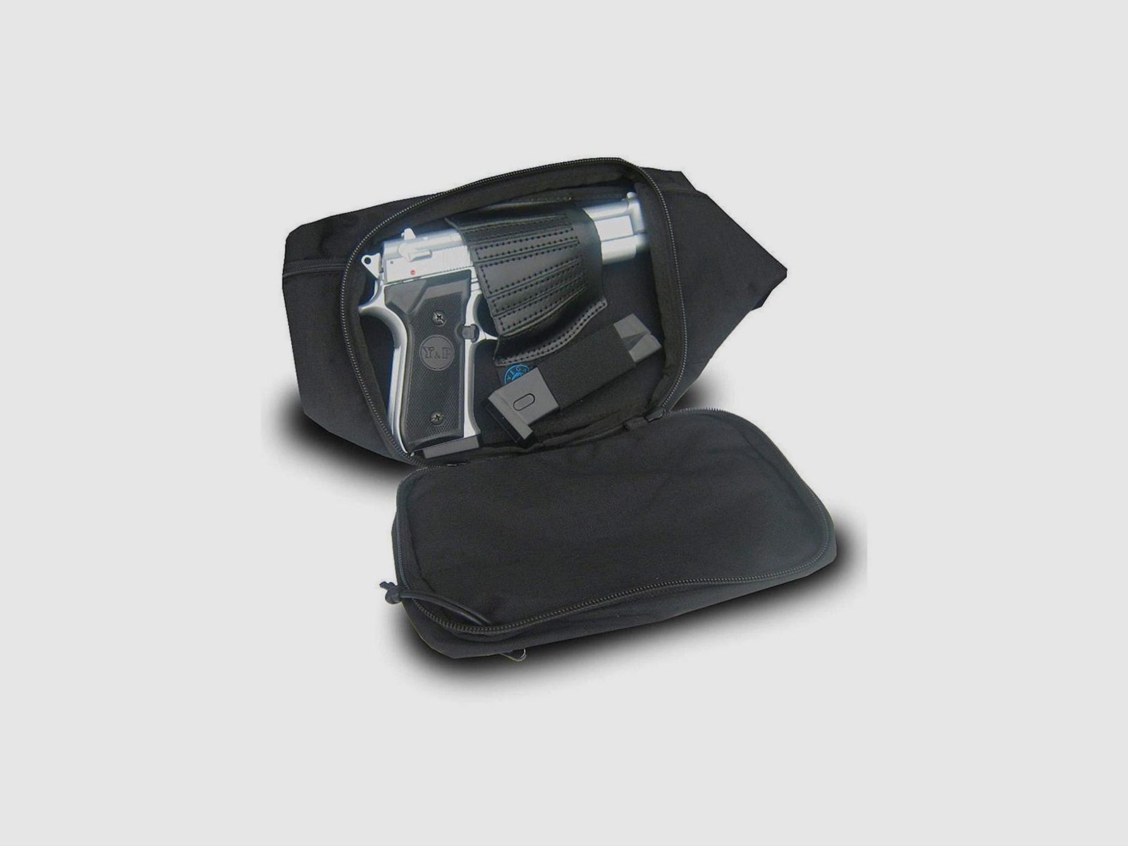 Kompakte Gürteltasche mit Holster I Pistole Blau