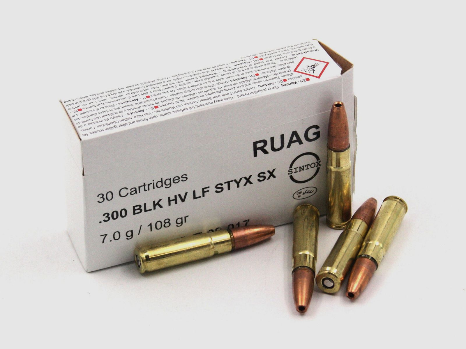 Ruag 300 Blackout HV STYX Syntox, FMJ, 7g 108gr., 30 pcs.