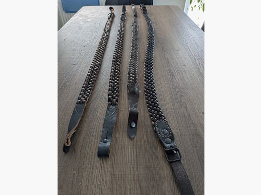 4x Gewehrriemen, Riemen geflochten Flintenriemen 