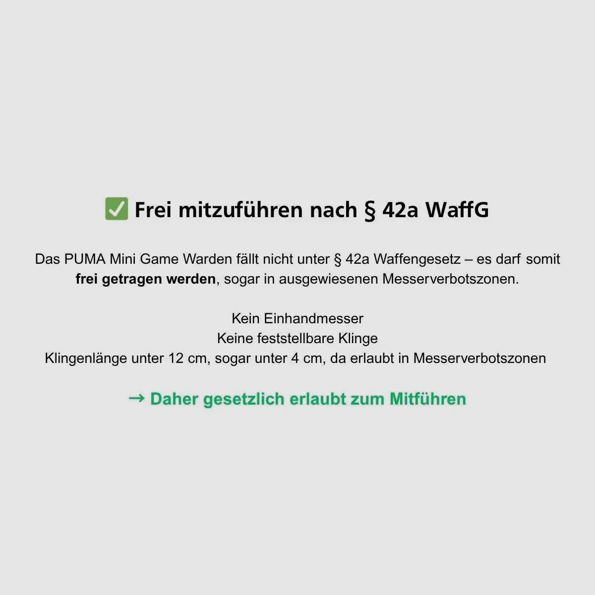 PUMA mini game warden (Miniatur Messer)
