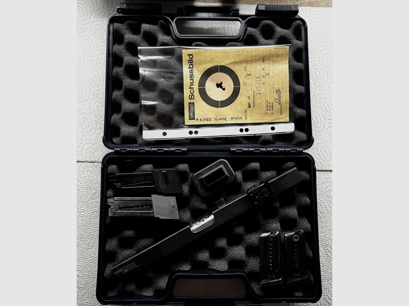 Walther GSP sportpistool, .22 LR + .32 S&W Long WC wisselsysteem