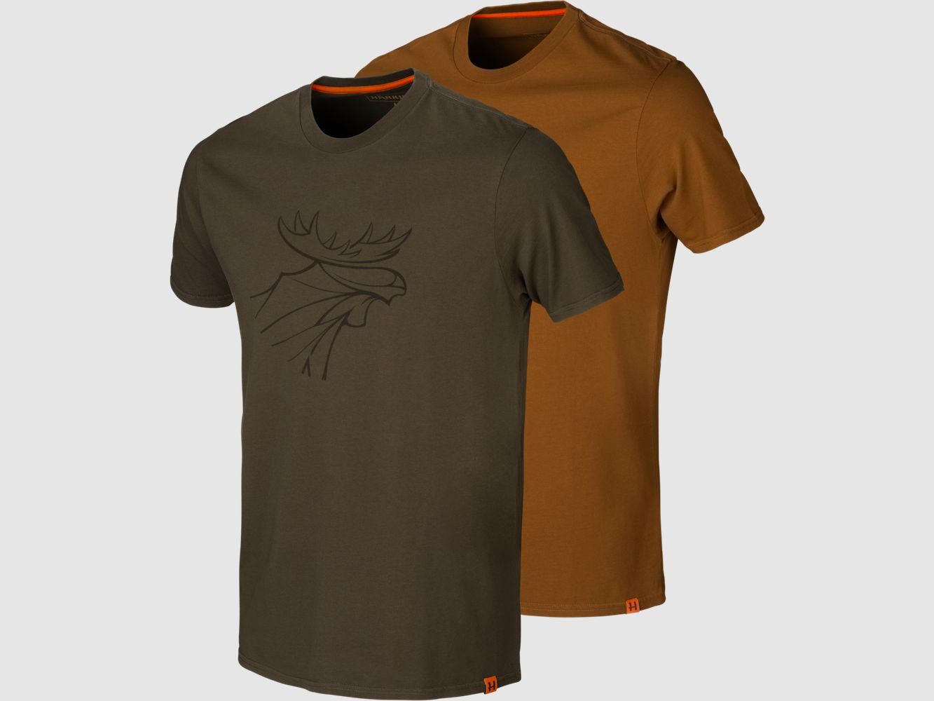 Härkila Graphic T-Shirt 2-Pack Willow Green/ Rustique Clay