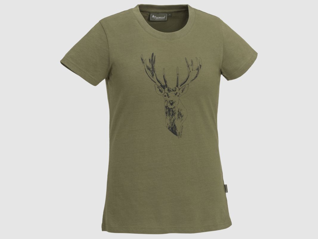 Pinewood Damen T-Shirt Red Deer Oliv