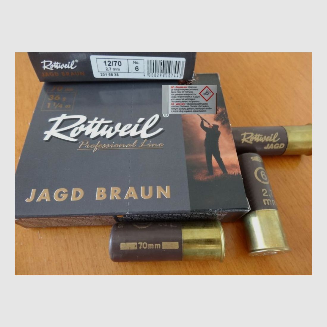 Rottweil Rottweil shotgun cartridges hunting brown 12/70-2.7mm