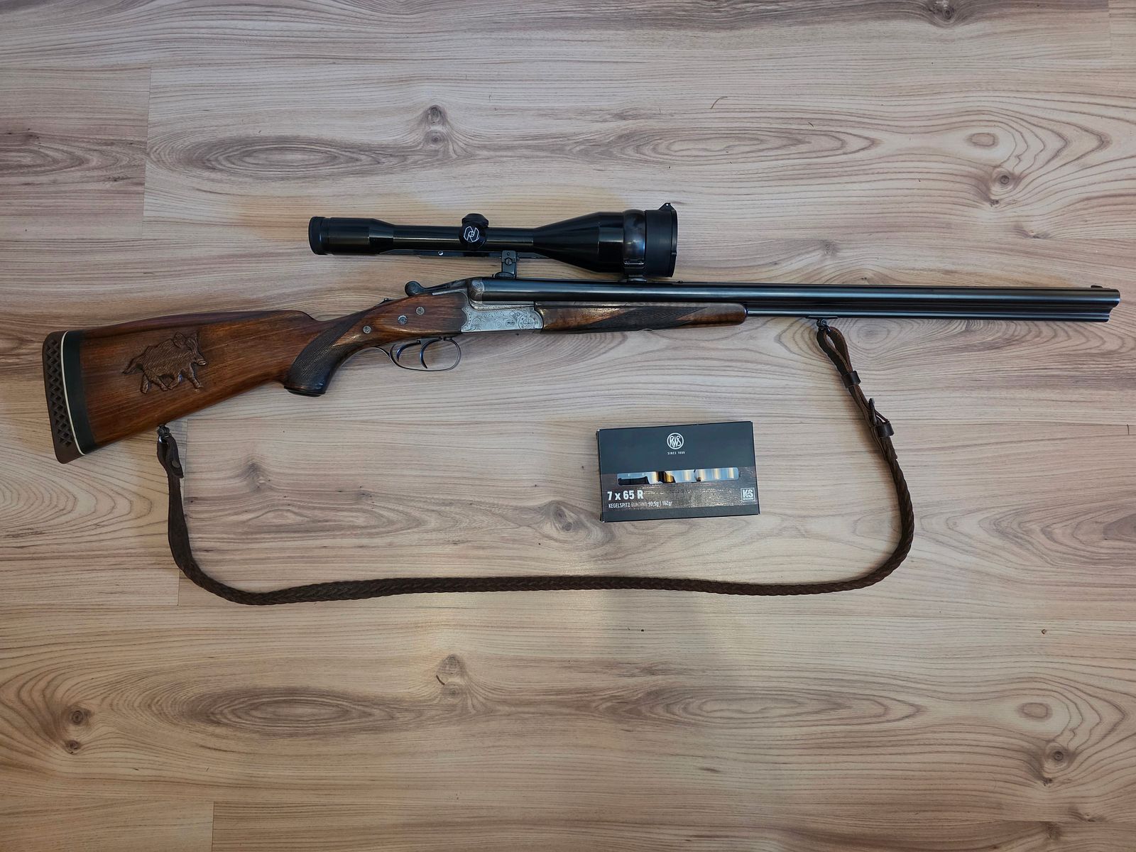 Suhl Fortuna Drilling 7x65R with insert barrel Krieghoff .22