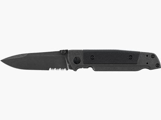 Walther Q5 Steel Frame Blackwash Serrated Folding Knife