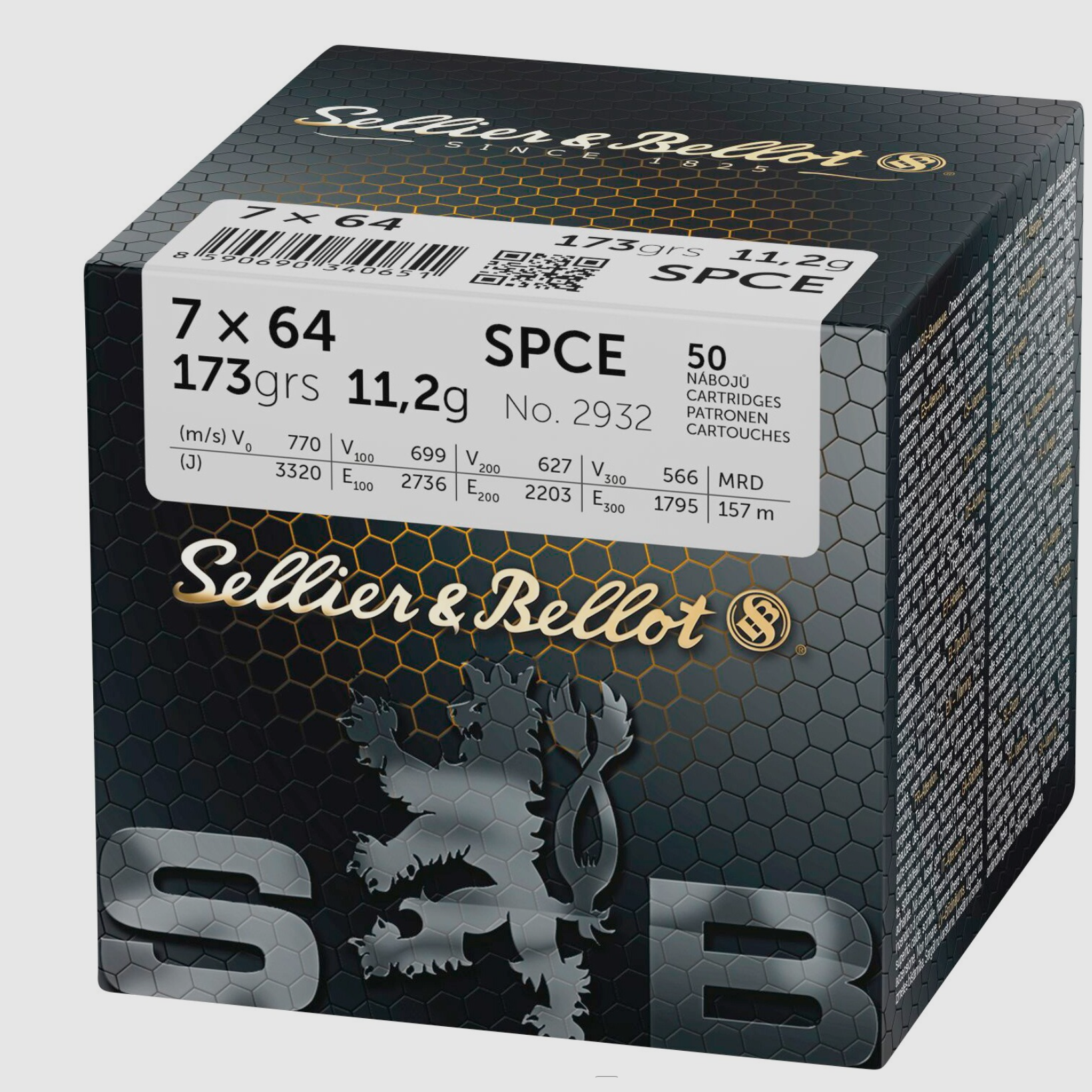 S&B 7×64 11,2g SPCE – 50 pièces